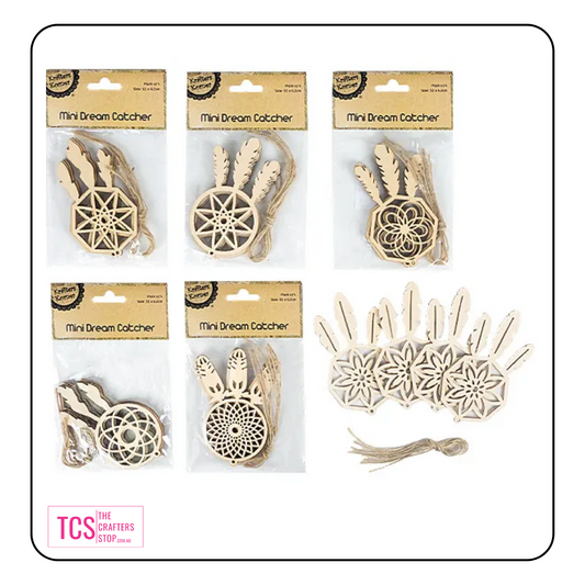 Mini Wooden Dream Catchers (4pk) 6 Designs