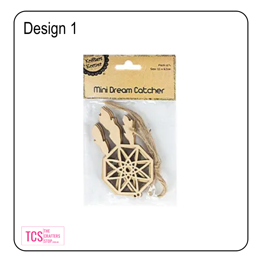 Mini Wooden Dream Catchers (4pk) 6 Designs