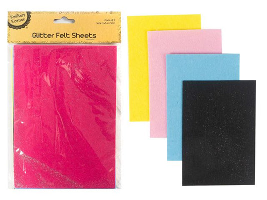 Glitter Felt Sheets (Pack of 5)