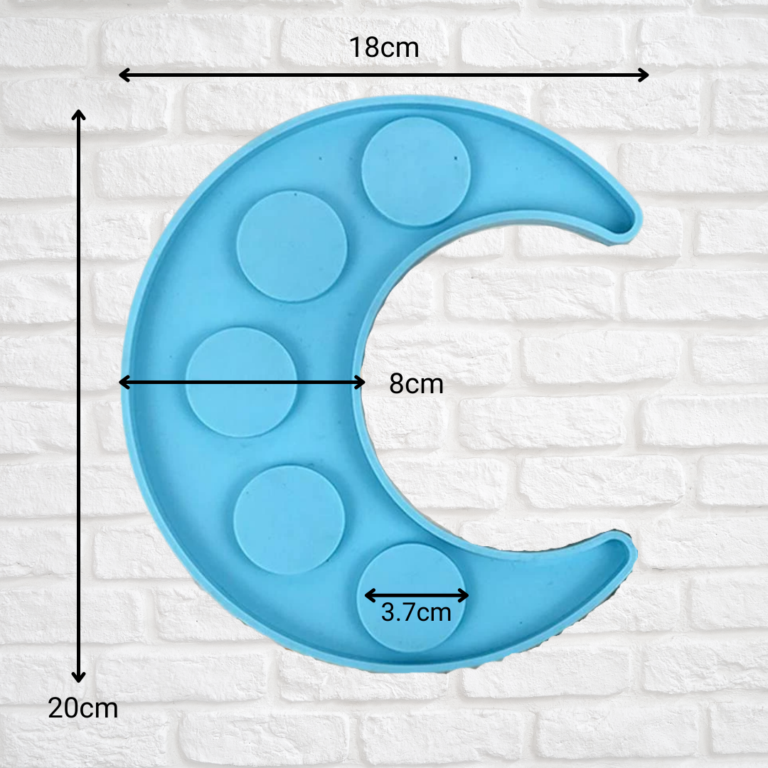 Resin Silicone Half Moon Candle Holder Tray Mould