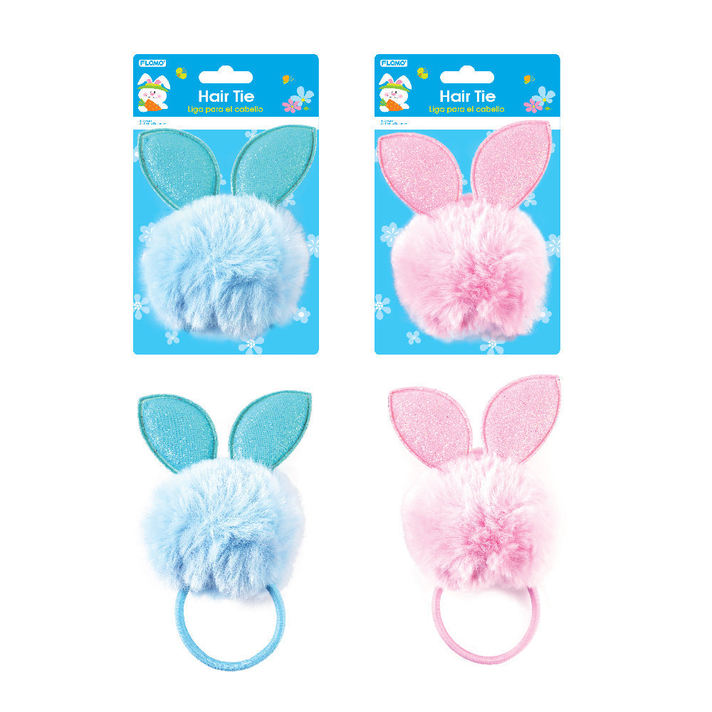 Easter Bunny Pom Pom Hair Tie