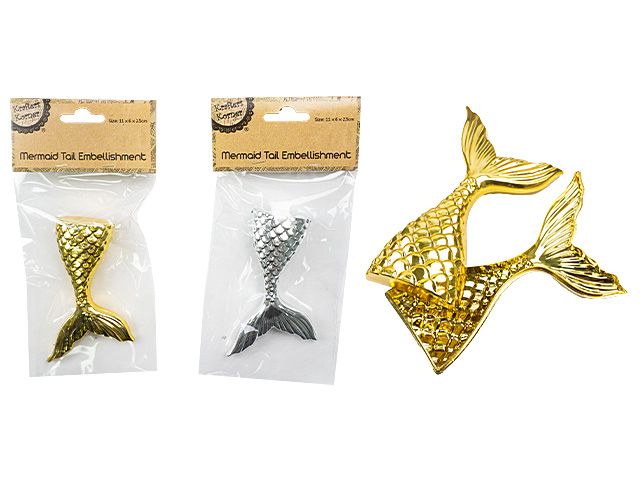 Metallic Mermaid Embellishments - Gold or Silver