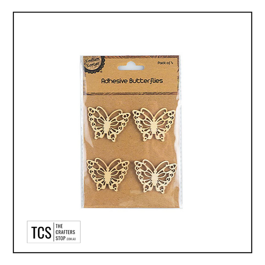 Adhesive Wooden Butterfly Embellishment