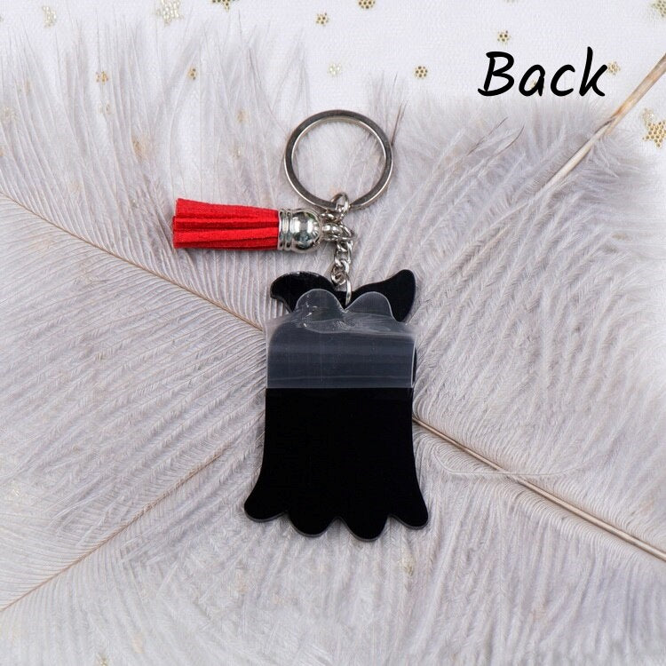 Cute Acrylic Girly Ghost Keyring