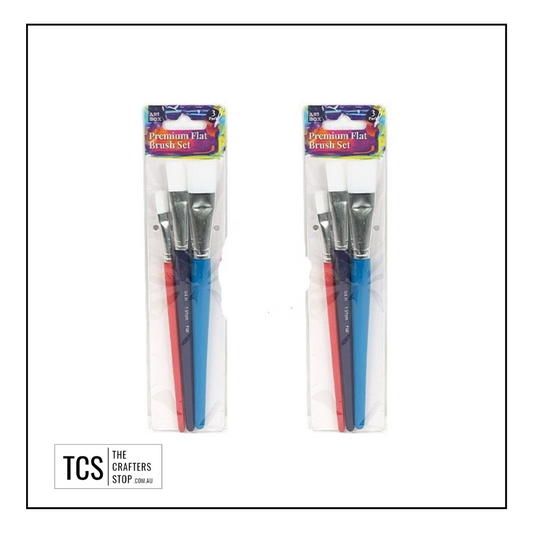 Premium Flat Brushes 3pk