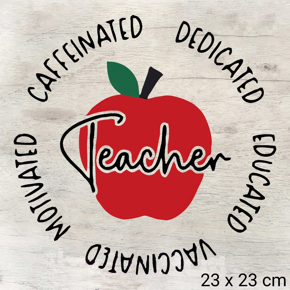 Teacher Themed Ready Made DTF Iron On Transfers