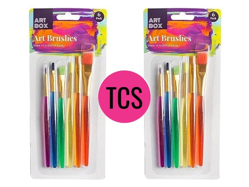 6Pk Transparent Handle Paint Brushes