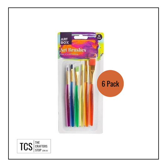 6Pk Transparent Handle Paint Brushes