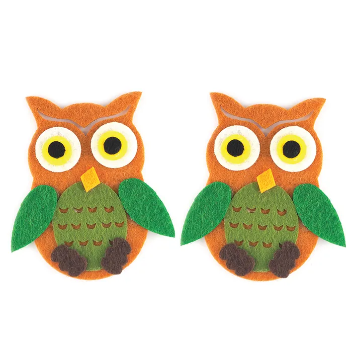 Cute Felt Owl Embellishments - 3 pcs