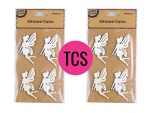 Adhesive Wooden Fairy Embellishment
