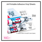 A4 Printable PP Adhesive VINYL Sheets - Inkjet