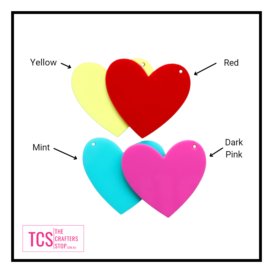 Coloured Acrylic Heart Shape Blank