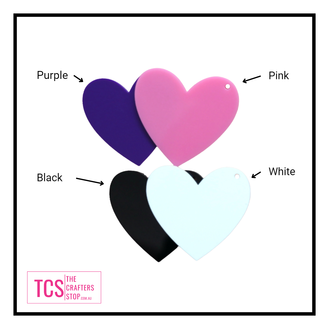 Coloured Acrylic Heart Shape Blank