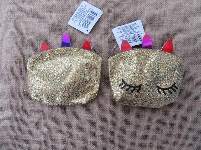 GLITTER LEATHERETTE MINI COIN, MAKEUP/PENCIL CASE