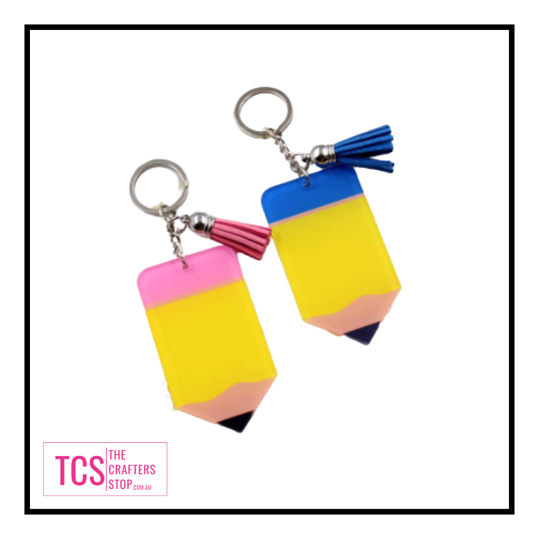 Acrylic Pencil Keyring with Tassel - Great Teachers Gift