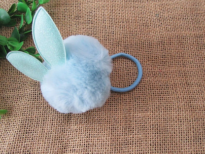 Easter Bunny Pom Pom Hair Tie