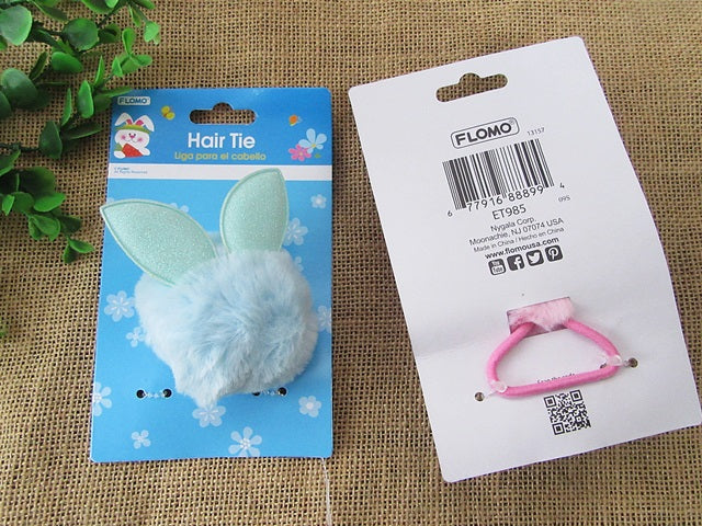 Easter Bunny Pom Pom Hair Tie