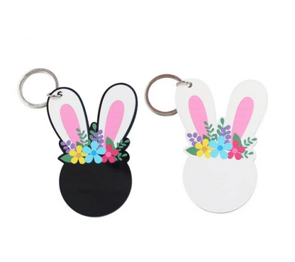 Acrylic Bunny Rabbit Easter Keyring - 2 Sizes