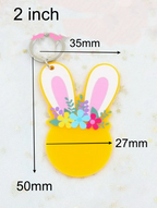 Acrylic Bunny Rabbit Easter Keyring - 2 Sizes