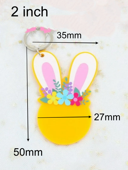 Acrylic Bunny Rabbit Easter Keyring - 2 Sizes