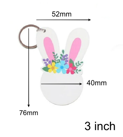 Acrylic Bunny Rabbit Easter Keyring - 2 Sizes