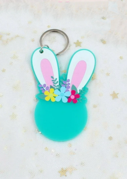 Acrylic Bunny Rabbit Easter Keyring - 2 Sizes