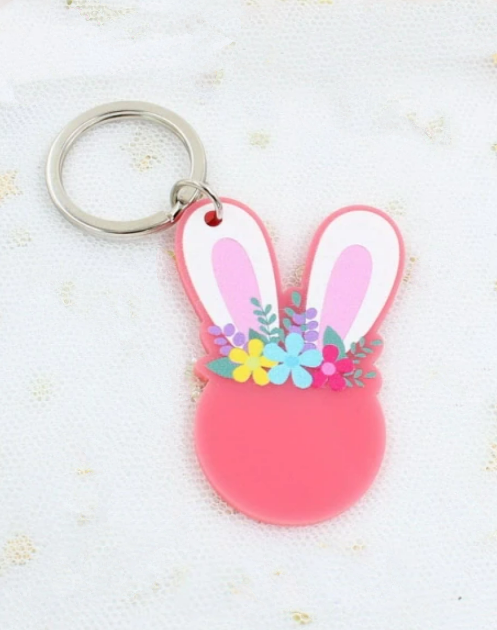 Acrylic Bunny Rabbit Easter Keyring - 2 Sizes