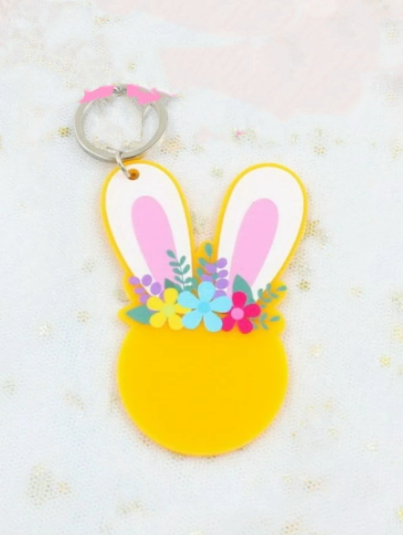 Acrylic Bunny Rabbit Easter Keyring - 2 Sizes