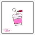 Acrylic Coffee Cup Keyring with Tassel