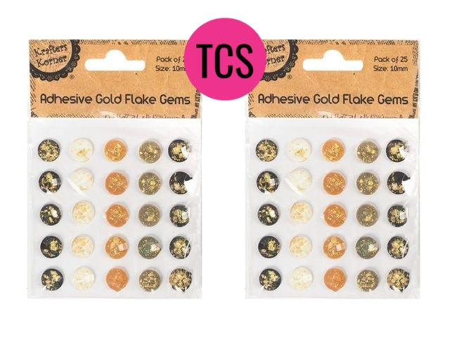 Adhesive Gold Flake Gems