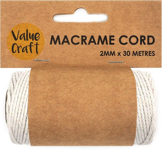 Natural/White Macramé Cord - 2 Sizes