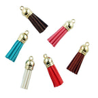 Suede Tassels with Gold Cap - 6 pcs