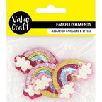 Felt Glitter Rainbows - 4 pcs