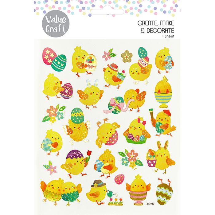 Sheet of Easter Foil Stickers - Many Designs