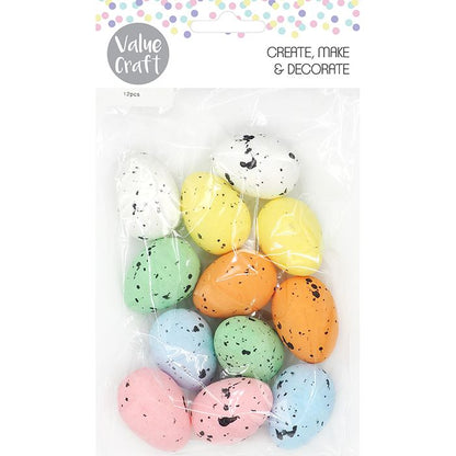 Easter Foam Coloured Speckled Easter Eggs - 12 pcs