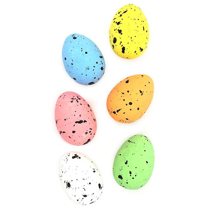 Easter Foam Coloured Speckled Easter Eggs - 12 pcs