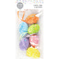 Coloured Hanging Textured Easter Eggs - 6 pcs