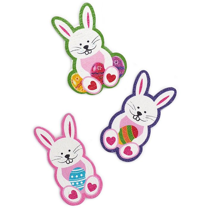 Cute Wooden Easter Rabbits - 10 pcs