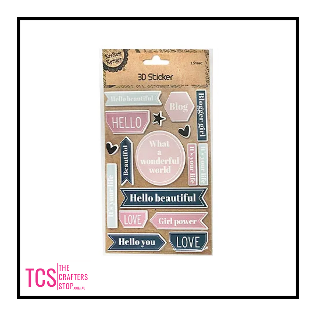 3D Stickers - Words, Tea, Flowers
