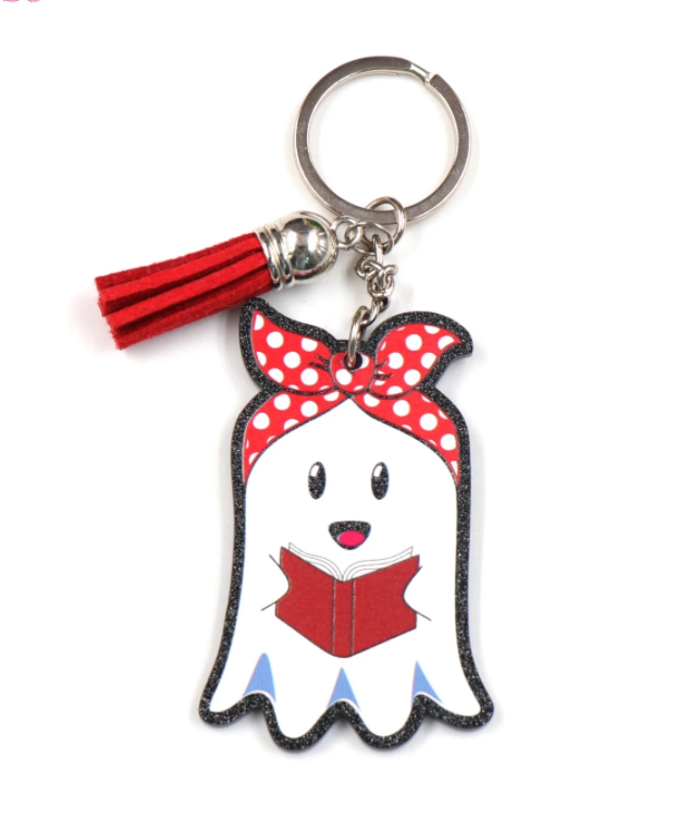 Cute Acrylic Girly Ghost Keyring