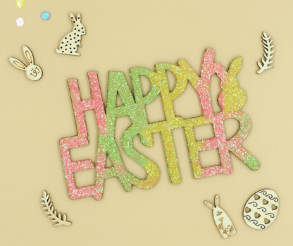 Blank Wooden Happy Easter Sign