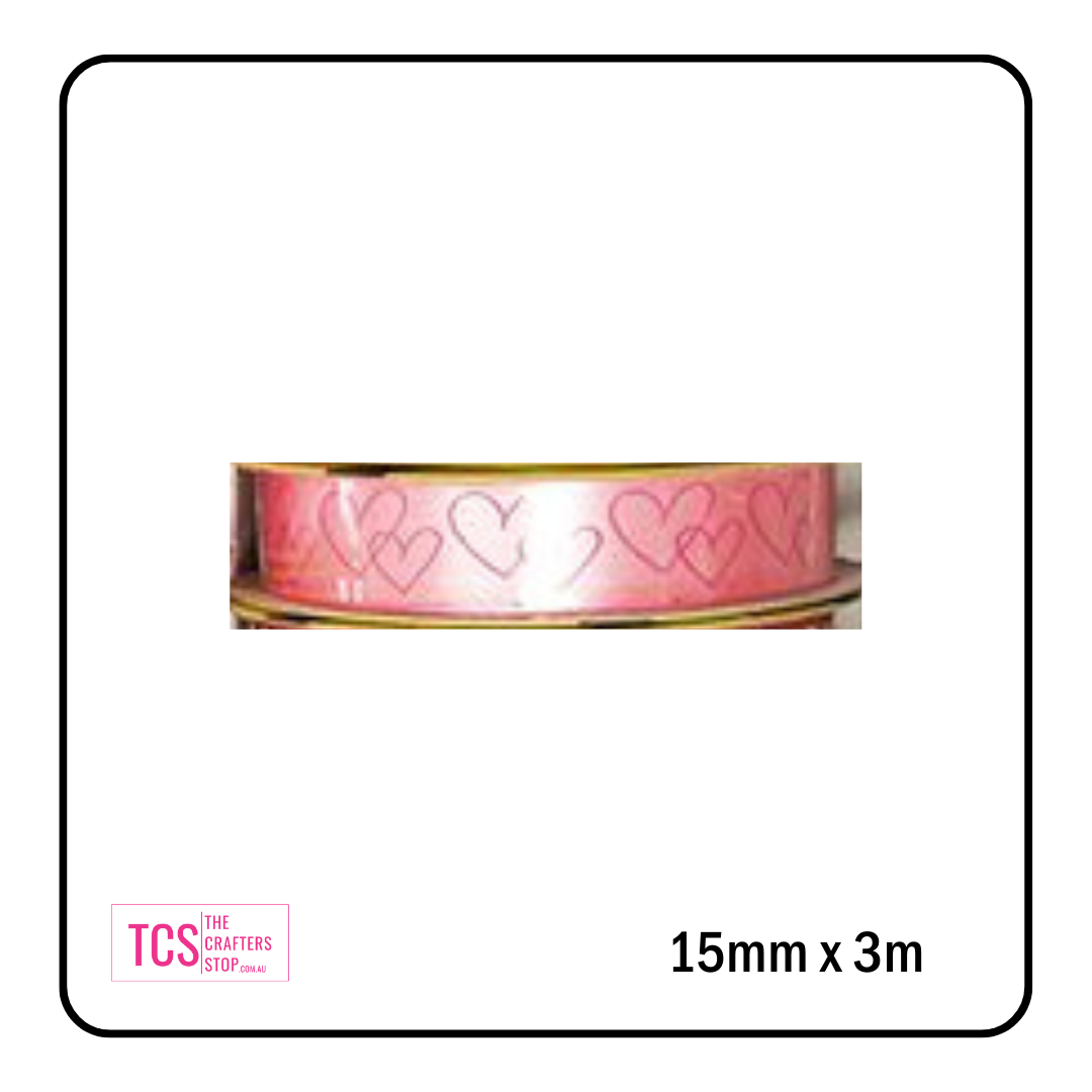 Assorted Valentines Day/Love Themed Satin Ribbon