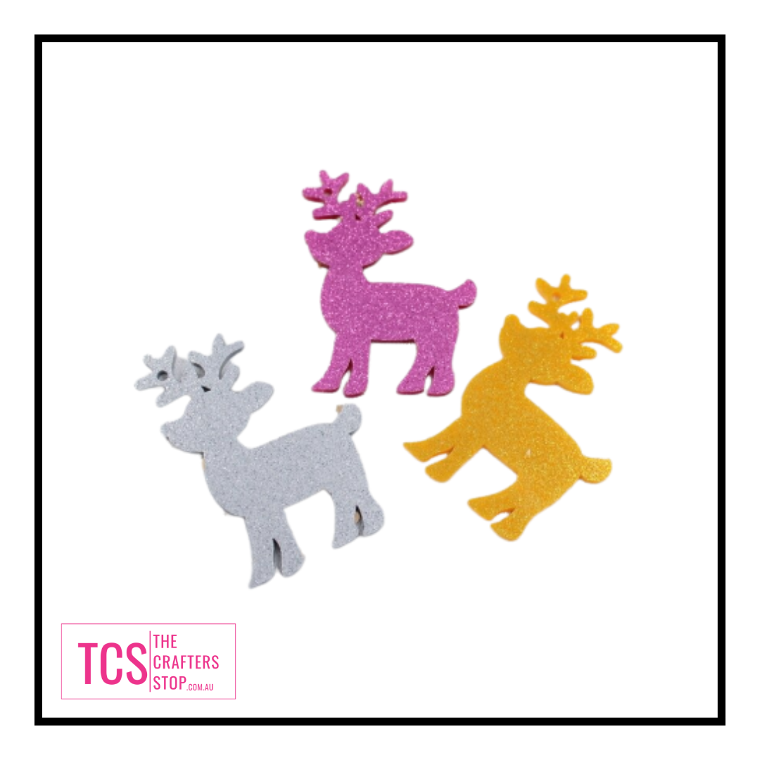 Acrylic Glitter Christmas Reindeer Blank