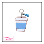 Acrylic Coffee Cup Keyring with Tassel