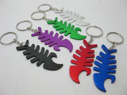 Fish Bone Aluminum Bottle Opener Keyring