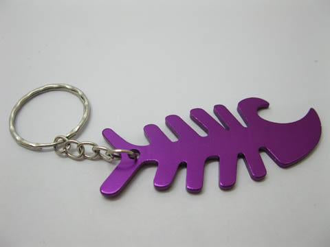 Fish Bone Aluminum Bottle Opener Keyring