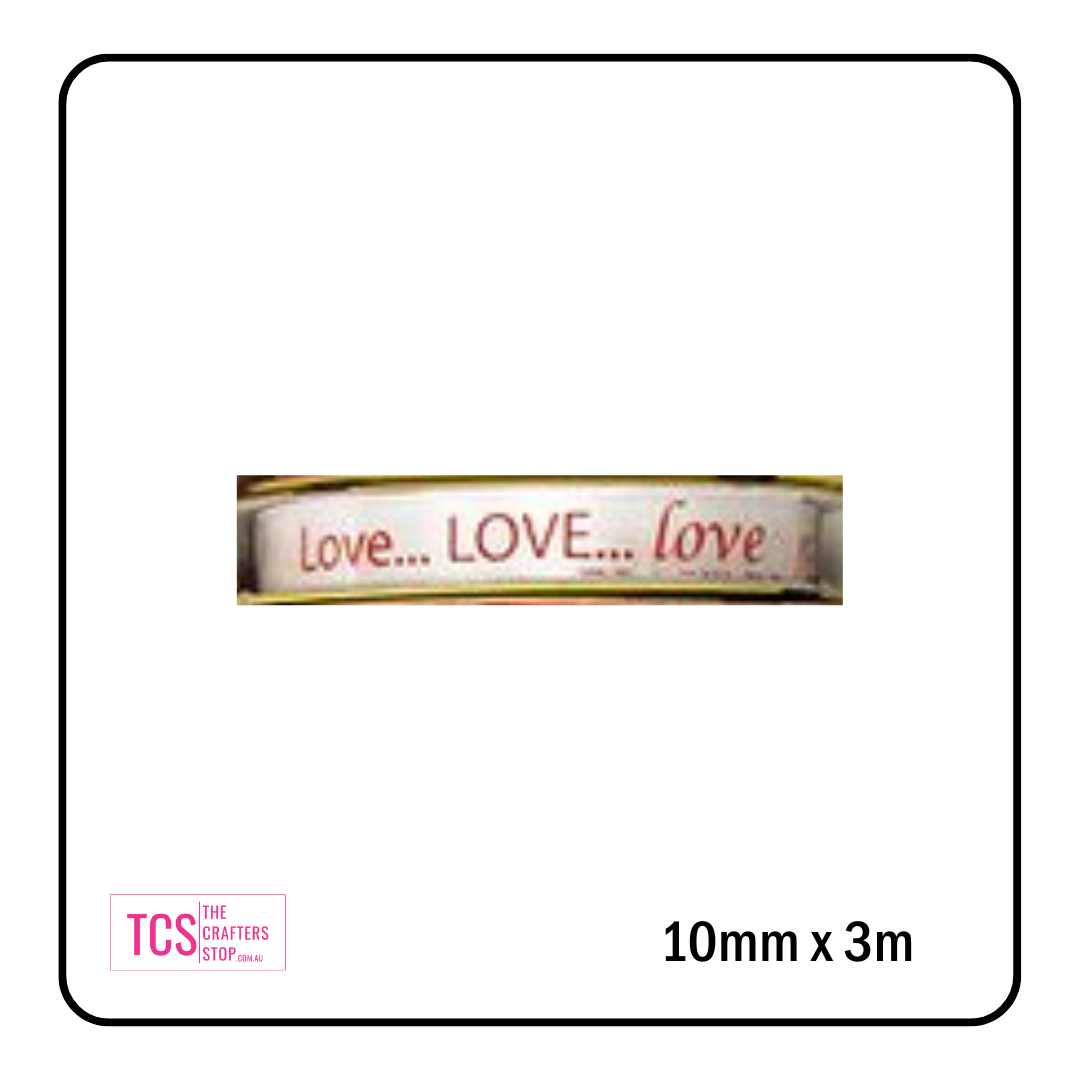 Assorted Valentines Day/Love Themed Satin Ribbon