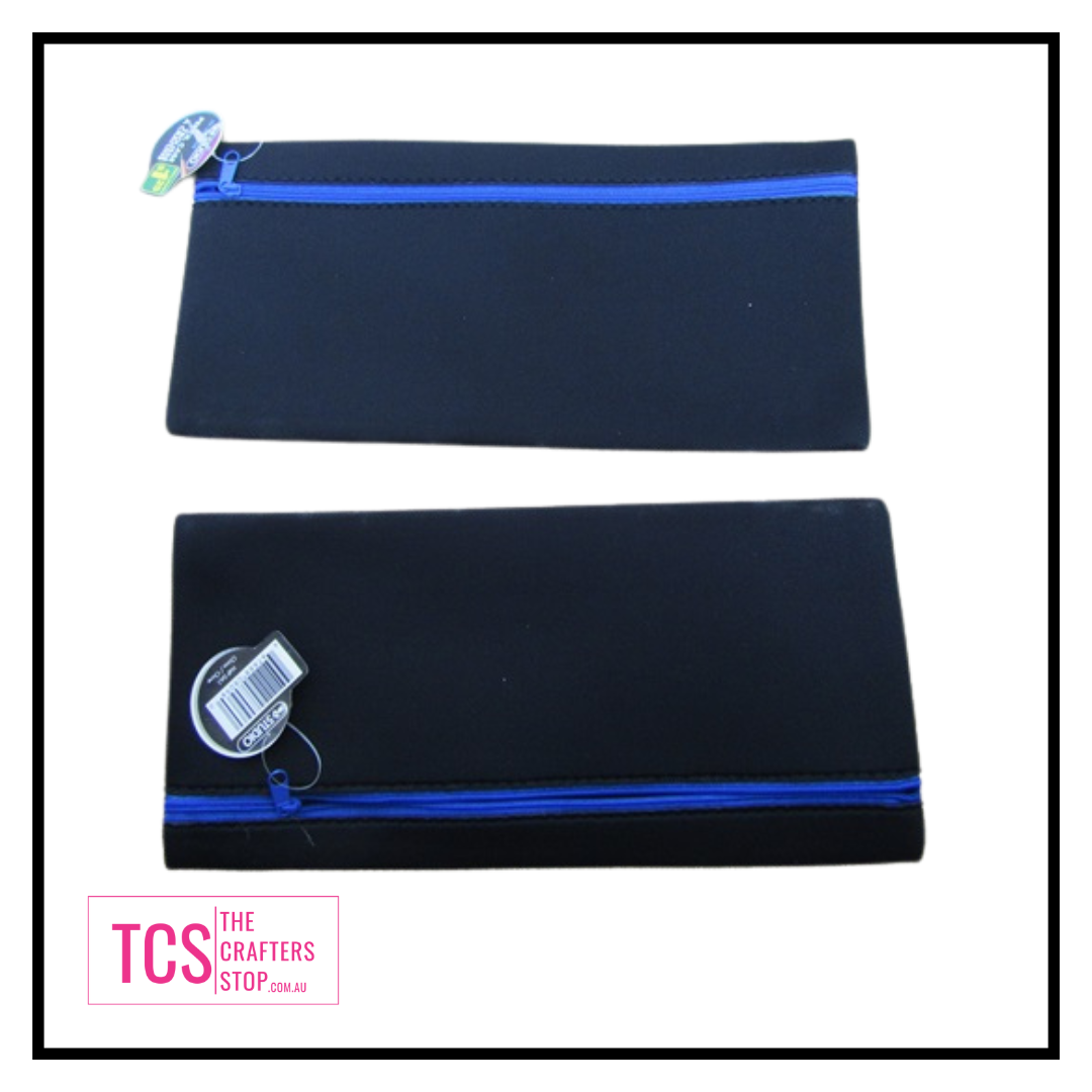 Blue Neoprene Pencil Case