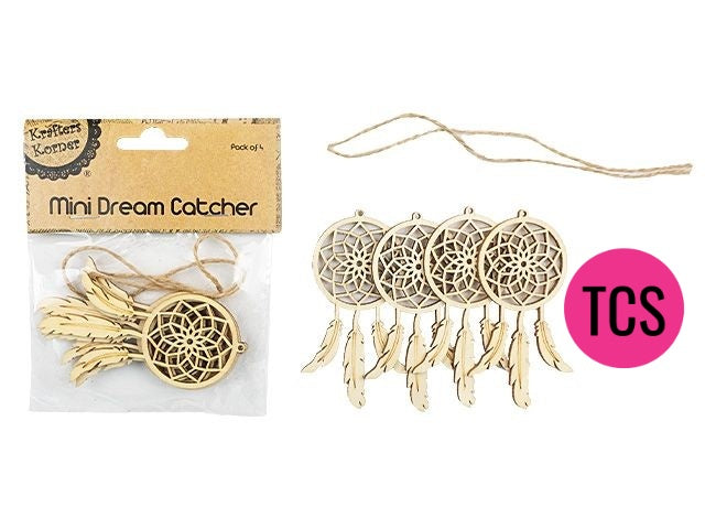 Mini Wooden Dream Catchers (4pk)