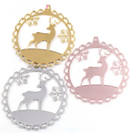 Mirror Acrylic Christmas Reindeer Bauble Blank